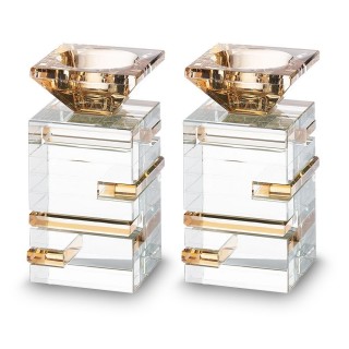 PAIRE DE BOUGEOIRS CRISTAL