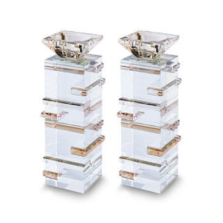 PAIRE DE BOUGEOIRS CRISTAL