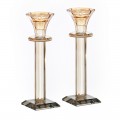 PAIRE BOUGEOIRS CRISTAL