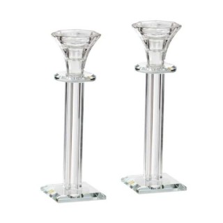 PAIRE BOUGEOIRS CRISTAL