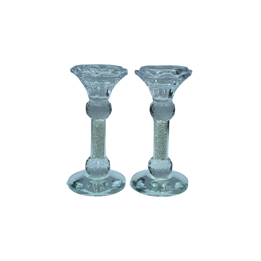 Clair Cristal taillé bougeoirs en Verre Optique avec Support pour Table par Donoucls 6 x 8 cm (2 PCS