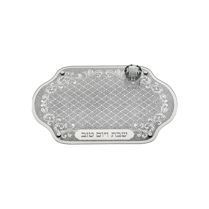 acheter une planche à pain de chabbat en cristal avec salière