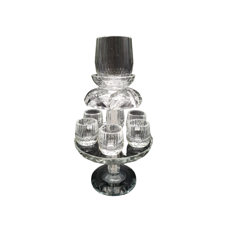 Fontaine à Vin 3 Niveaux Avec Éclairage LED - 4L - 5 Gobelets Inclus - Pour Fêtes Et Mariages