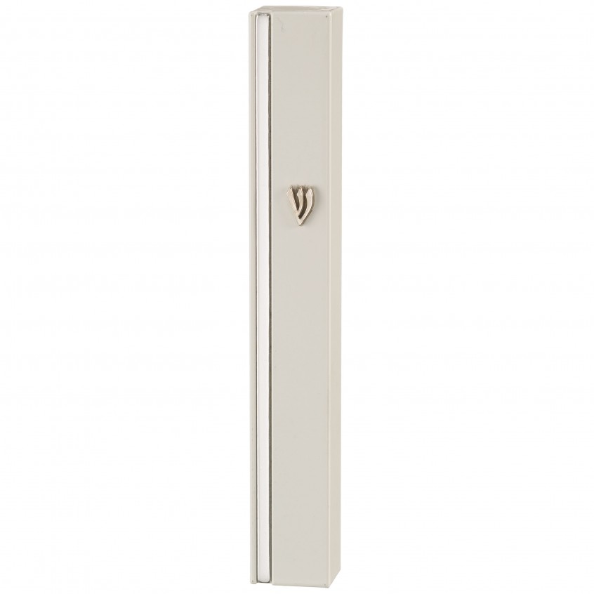 Acheter Un Boitier Mezouza Métal Blanc Pour Parchemins 12cm