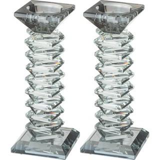 PAIRE DE BOUGEOIRS CRISTAL