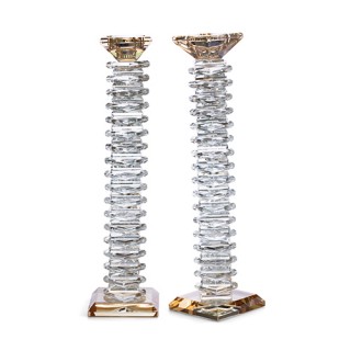 PAIRE DE BOUGEOIRS CRISTAL