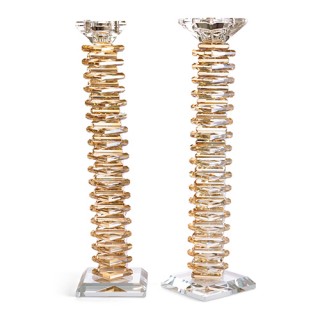 PAIRE DE BOUGEOIRS CRISTAL