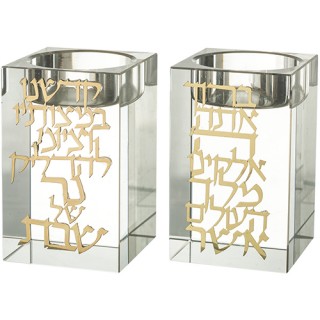 PAIRE BOUGEOIRS CRISTAL