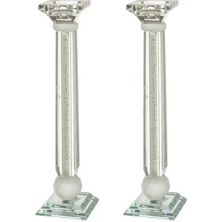 GANDE PAIRE BOUGEOIRS CRISTAL