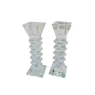 PAIRE DE BOUGEOIRS CRISTAL