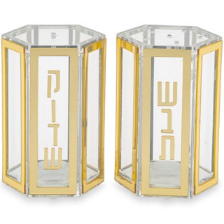 SET DE DEUX SALIERES DE CHABBAT PLEXI